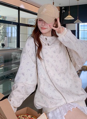 2025新款秋装独家定制双拉链兔兔印花卫衣外套2D009-2587P175K248