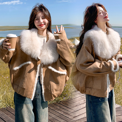 大货 7325 90羽绒内胆环保大毛领外套P275控418