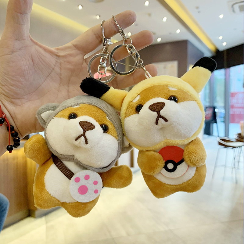 柯基狗柴犬书包公仔挂件钥匙扣女背包毛绒包包可爱ins潮玩偶挂饰