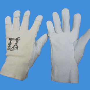 羊皮手套掌皮背布透气耐磨工作氩弧焊结实整皮手套防护劳保 文玩