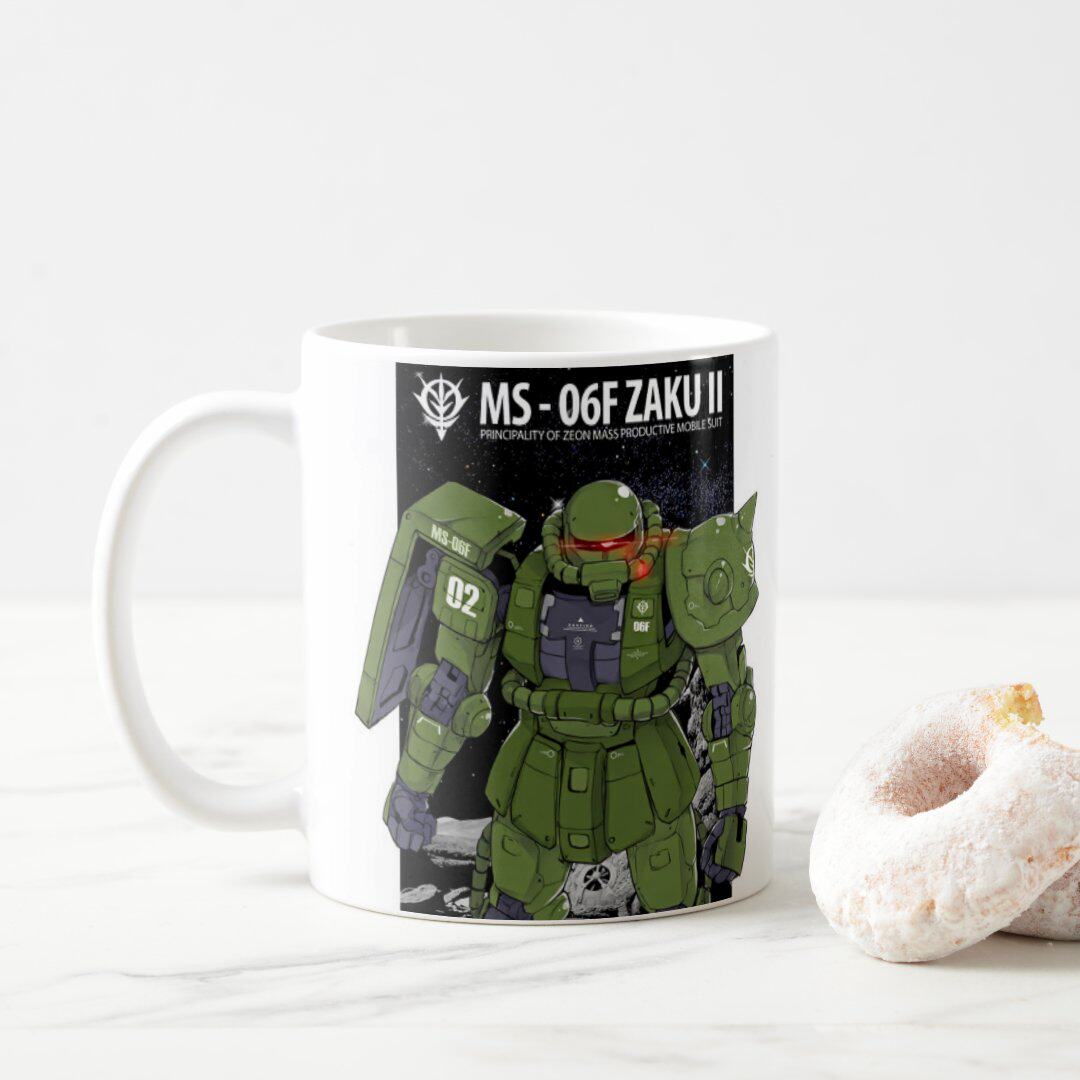 机动战士Zaku绿扎古马克杯陶瓷水杯咖啡杯喝水杯牛奶杯勺办公室