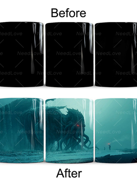 克苏鲁的呼唤H.P.洛夫克拉夫特加热变色陶瓷马克杯子创意个性水杯