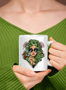 美杜莎马克杯潮流自信女性陶瓷杯子情侣水杯咖啡杯马克杯牛奶杯