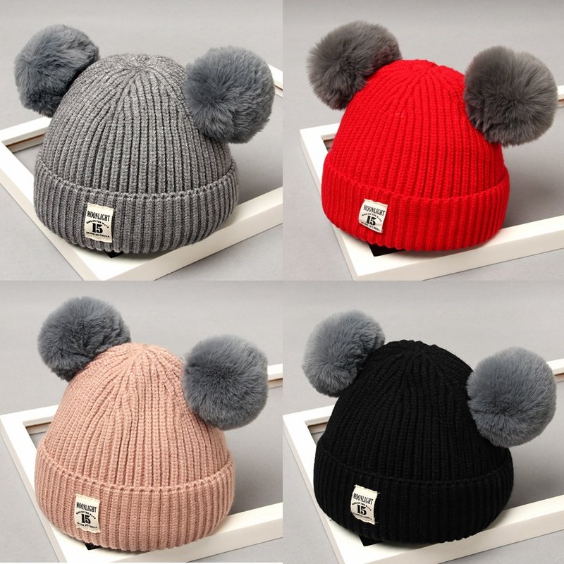 秋冬婴儿帽子加厚男宝宝帽子韩版毛线儿童帽子毛球冬季保暖套头帽,童装/婴儿装/亲子装,帽子,淘宝优惠券,粉丝福利购,淘宝优惠卷
