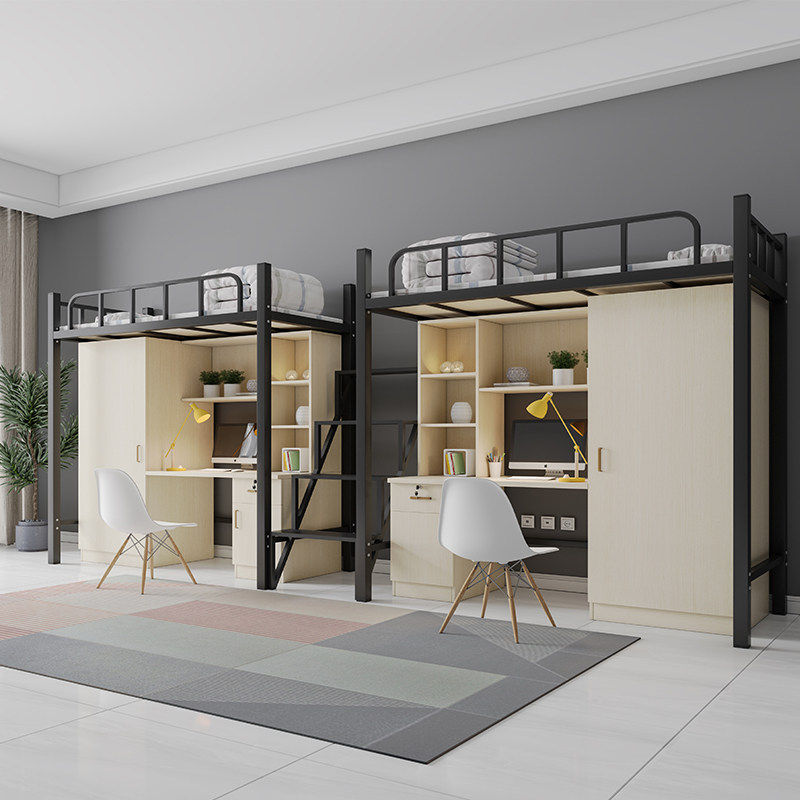 工厂直发香港大学生宿舍上床下桌带衣柜组合上下铺公寓床员工直送