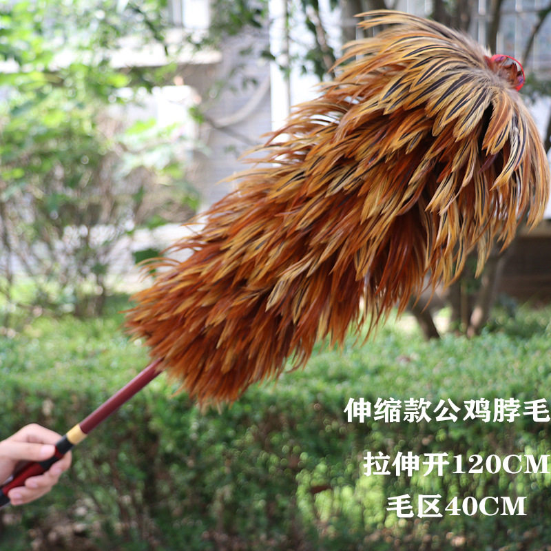 公鸡毛掸子除尘家车用伸