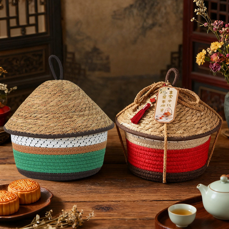 月饼礼盒中秋节编织手提