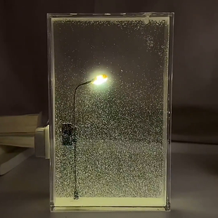 成品网红雪夜流麻小夜灯雪景路灯手工DIY材料女友闺蜜生日礼物