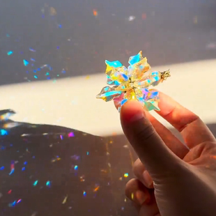 太阳捕手光之雪花阳光捕手水晶摆件解压玩具创意生日礼物送男女生