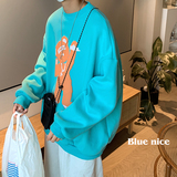 817-A2853小熊圆领卫衣秋季潮牌宽松上衣网红超火情侣外套P45X58，女装短外套，星座803