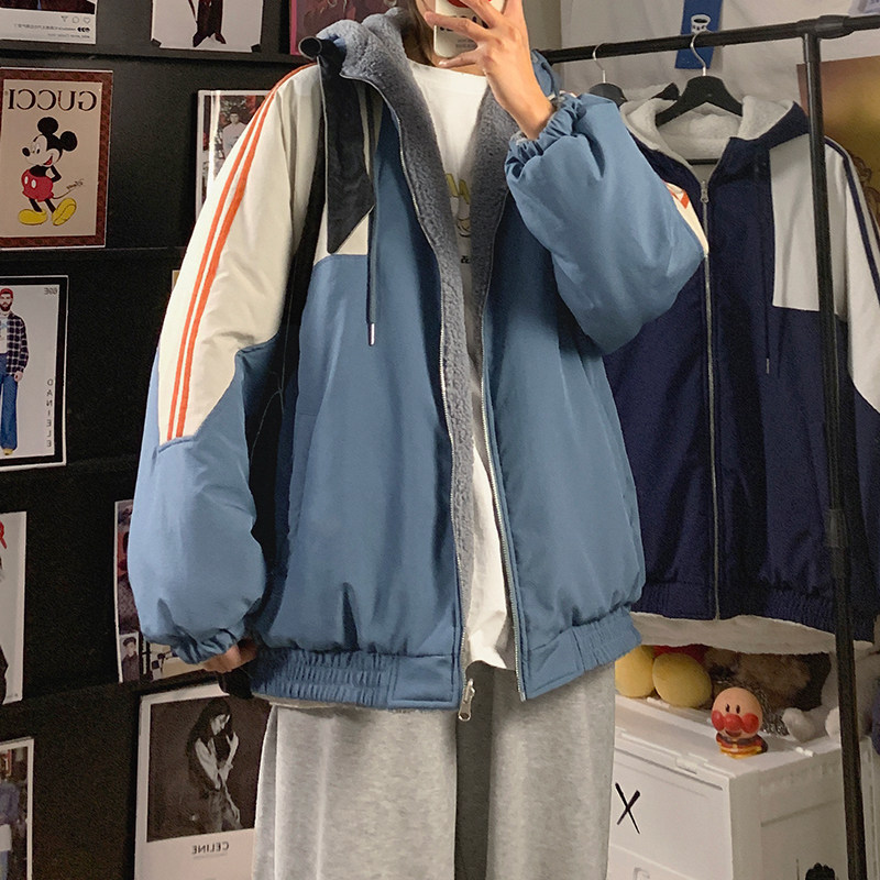 817-WT3562*冬季连帽棉衣男保暖拼接棉服两面穿P135（限价155）,男装棉衣,星座803