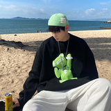 817-A2853小熊圆领卫衣潮牌秋季宽松上衣网红超火情侣外套P45X58，女装短外套，星座803