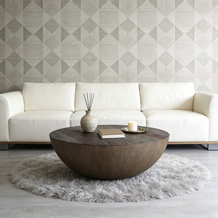 Novanta/北欧表情/复古乡村侘寂/宾纳进口圆形回收木茶几咖啡桌