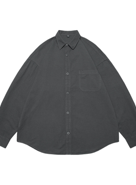 Pso Mason复古口袋衬衣长袖衬衫男工装日系外套上衣宽松秋季新款