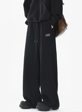 Pso Mason美式复古重磅垂感运动阔腿卫裤男女潮牌街头宽松直筒