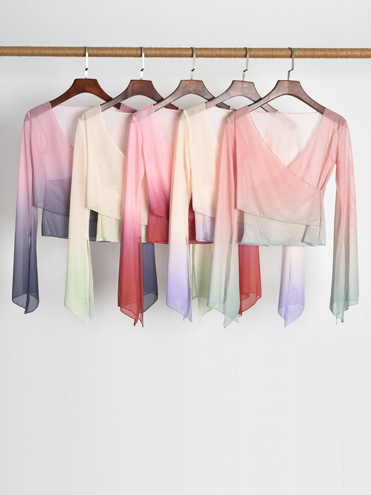 古典舞演出服女渐变舞蹈服身韵纱衣形体服中国舞古风民族舞练功服