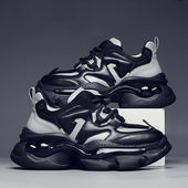 板鞋 摩蓓男鞋 增高防滑男士 休闲鞋 秋冬新款 头层牛皮厚底气垫老爹鞋