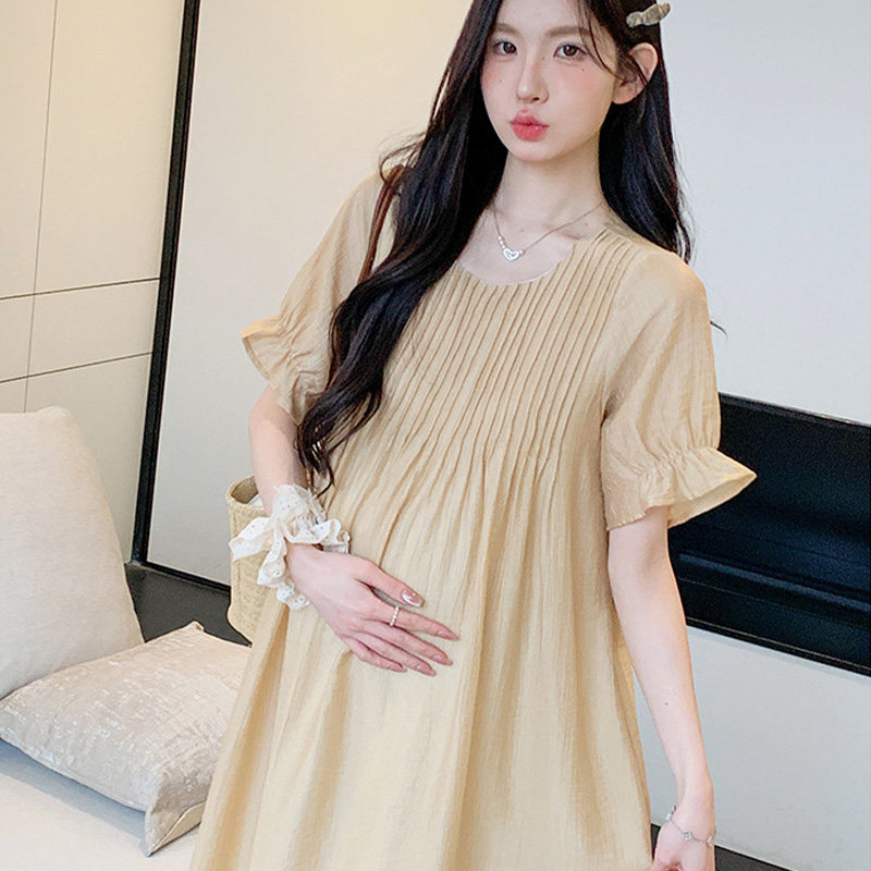 孕妇装夏装新款孕妇连衣裙夏装时髦天丝孕妇裙子夏天