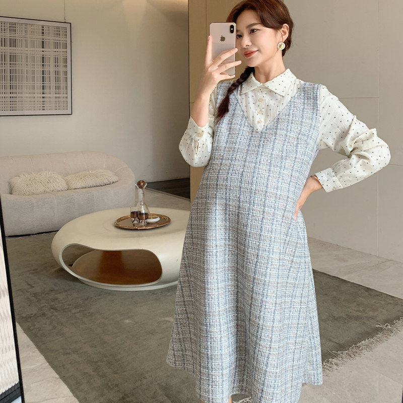 孕妇装连衣裙小香风宽松休闲百搭2026春秋新款百搭时尚洋气孕妇裙