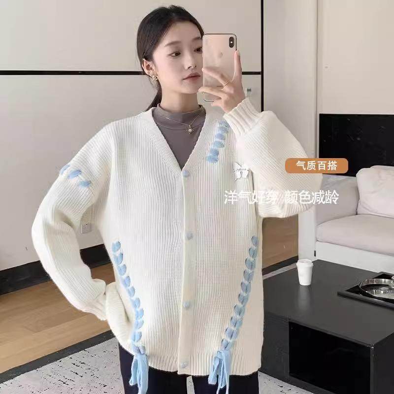 孕妇毛衣秋冬装外套上衣秋冬款小个子2024新款孕妇衣服洋气开衫款