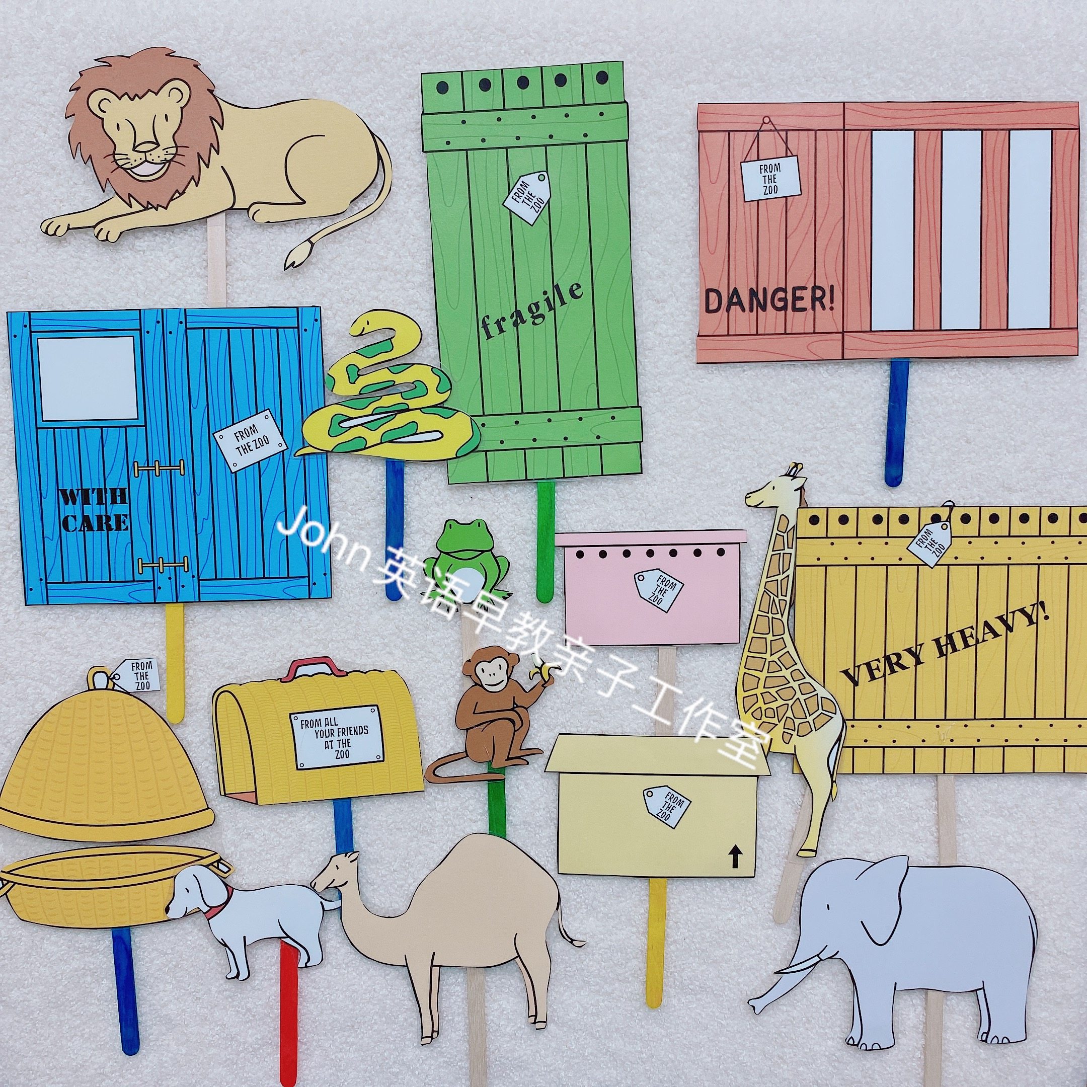 6自制英语绘本小剧场dear zoo 动物园