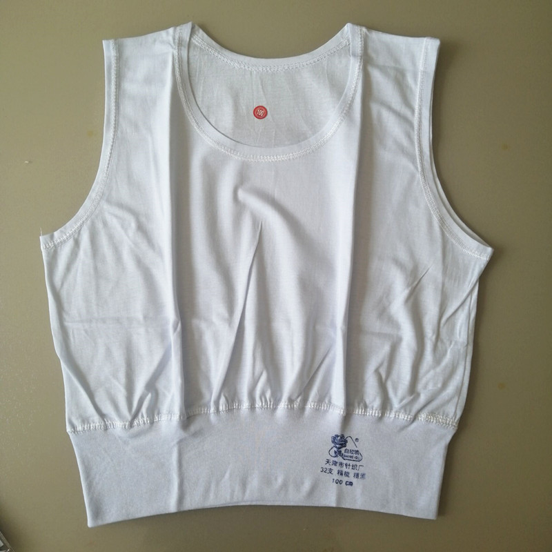 天津白玫瑰背心纯棉针织女士背心32支夏季薄款宽松中老年妈妈全棉