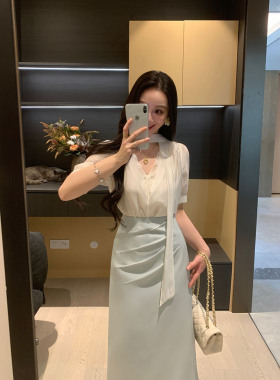 XINYI【精致美学】夏季醋酸莱赛尔天丝飘带衬衫女显瘦X626A04493