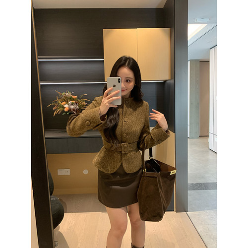 XINYI【半熟lady】秋冬羊毛毛呢外套女短款2025新款高级显瘦百搭