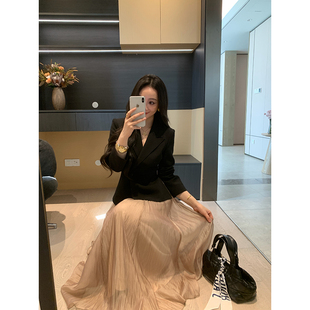 浪漫时区 网纱半裙显瘦套装 春季 外套 女X626A02212 西装 XINYI