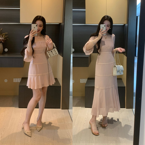 掐腰梨型身材连衣裙女收腰显瘦裙