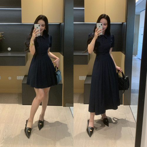 衬衫连衣裙女夏季微胖mm收腰显瘦