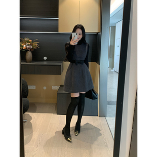 加厚毛呢背心连衣裙收腰显瘦X625Q20945 天鹅堡 XINYI 冬季