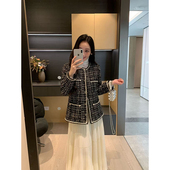 冬季 XINYI 许你耀眼 小香风粗花呢羽绒外套女显瘦百搭90白鸭绒