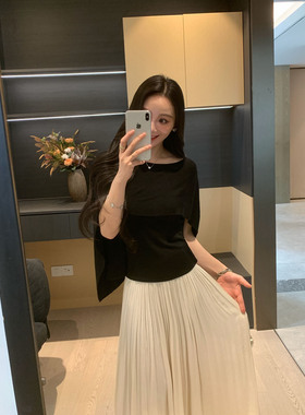 XINYI【知性姐姐】夏季天丝披肩短袖+半裙X626Z06212/X626G03739