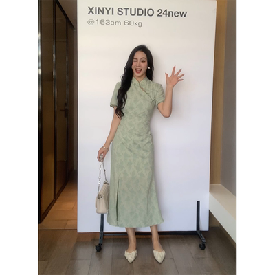XINYI新中式收腰显瘦旗袍连衣裙