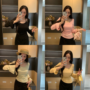 假两件挂脖小衫 春季 西装 微喇裤 女 XINYI 显瘦气质套装 蛮腰曲线