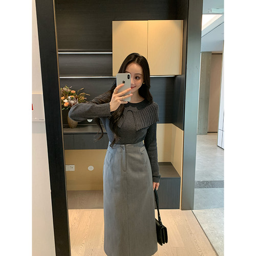 XINYI【口碑实力派】秋季高腰西装半身裙中长款显高显瘦百搭A字裙