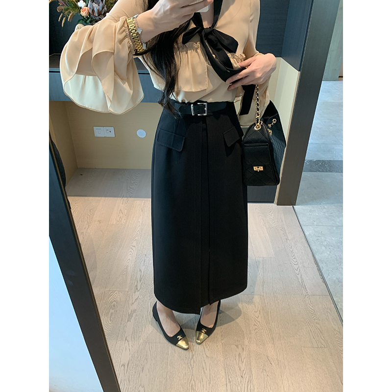 XINYI【显瘦te效2.0】秋季含腰封高腰西装半身裙收腰显瘦气质女