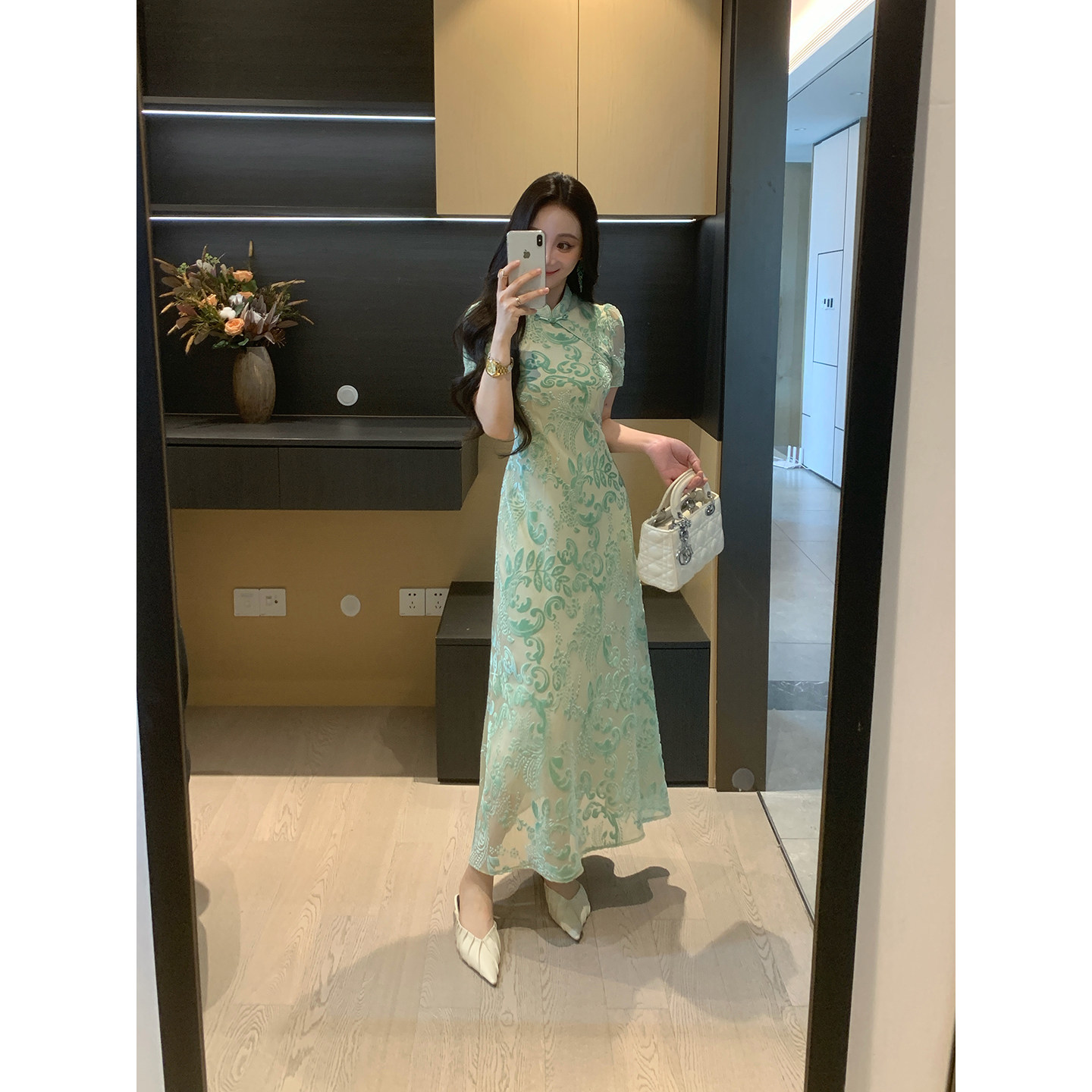 XINYI【扶摇青云】新中式国风旗袍连衣裙女夏微胖mm收腰显瘦裙子