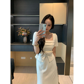 优雅笔记 夏季 方领西装 XINYI 小衫 女显瘦百搭上衣X625E10153