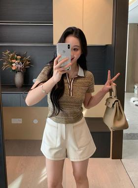 XINYI【中古老钱】夏季POLO领小衫+短裤女X625Z09952/X624K09960