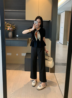 XINYI【直腿神裤】夏季高腰直筒西装休闲裤女显瘦百搭X625K10703