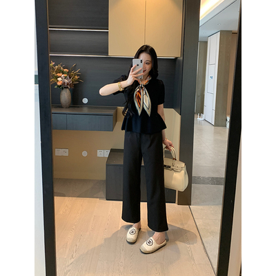 XINYI【直腿神裤】夏季高腰直筒西装休闲裤女显瘦百搭X625K10703