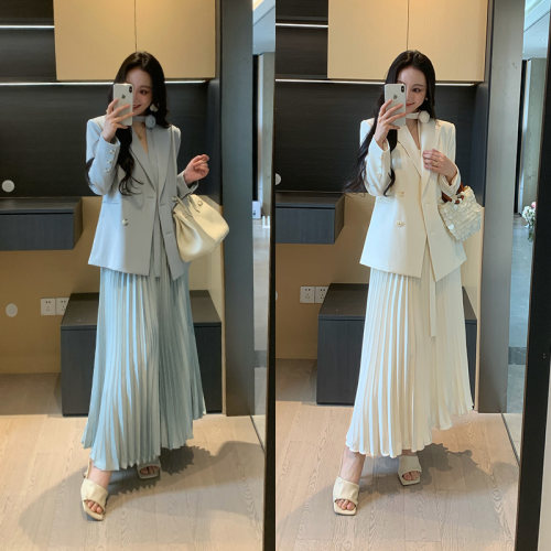 XINYI【暮雨细细】春季西装外套+吊带连衣裙收腰显瘦气质套装女