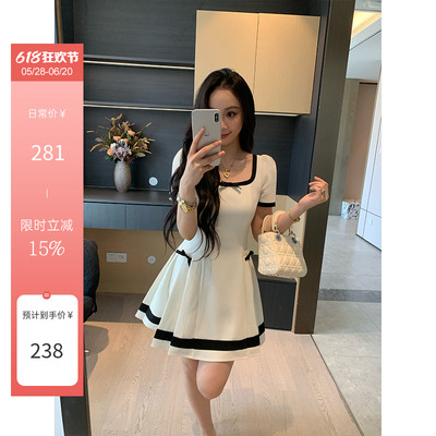XINYI【迪尔千金】夏季蝴蝶结西装连衣裙收腰显瘦气质X625Q05531
