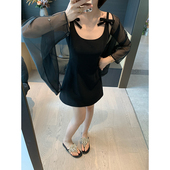 女显瘦披肩坎肩X625A07100 XINYI 连身袖 网纱开衫 清风 夏季