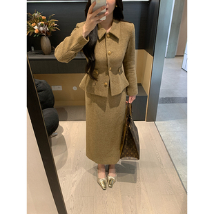 半裙显瘦套装 XINYI 羊毛呢料外套 冬季 女X625A21084 晚冬黄昏