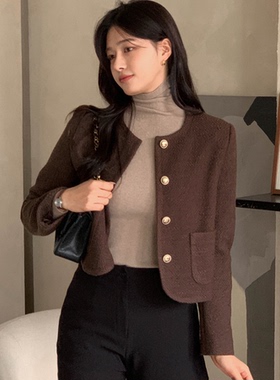 直邮 韩国代购官网女装 fromdayone 优雅端庄小香风粗花呢外套