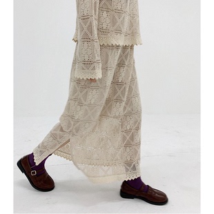 CITY 直邮 COOKIE 官网女装 复古重工镂空钩花蕾丝长裙 韩国代购