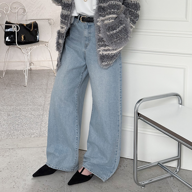 直邮 韩国代购官网女装N9 经典复古浅蓝色宽松阔腿直筒牛仔裤,女装/女士精品,牛仔裤,淘宝优惠券,粉丝福利购,淘宝优惠卷